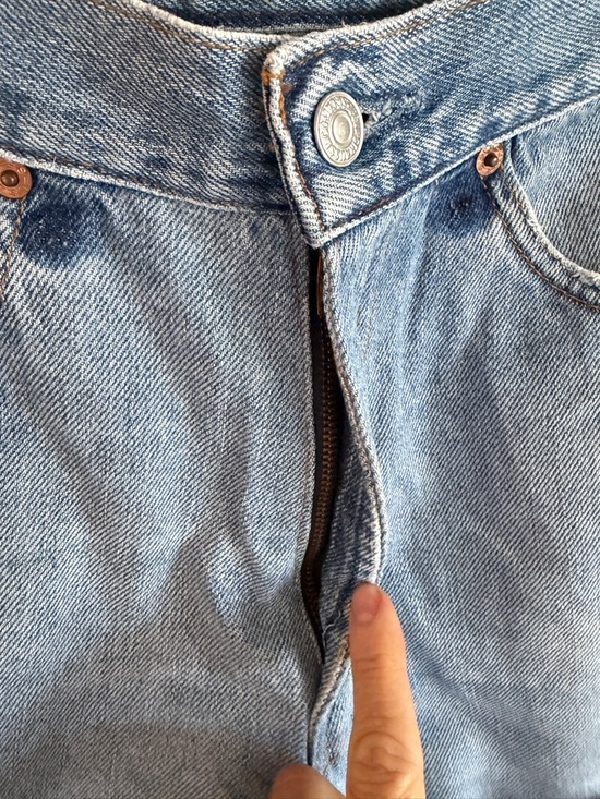 Levi's Distressed Light Blue Denim Cutoff Shorts - Picture 2 of 4